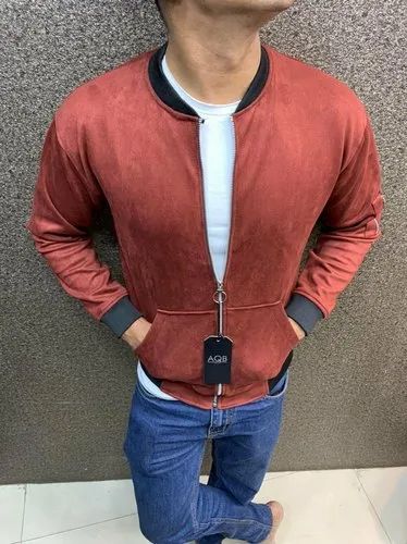 Suede Leather Bomber Jacket