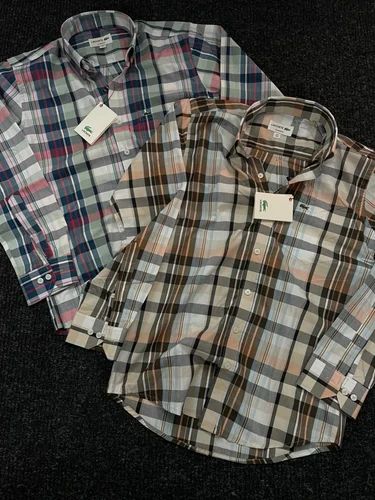 Check Cotton Poplin Shirts, Full Sleeves, Casual Wear