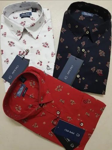 Men Poplin Printed Shirt, Full