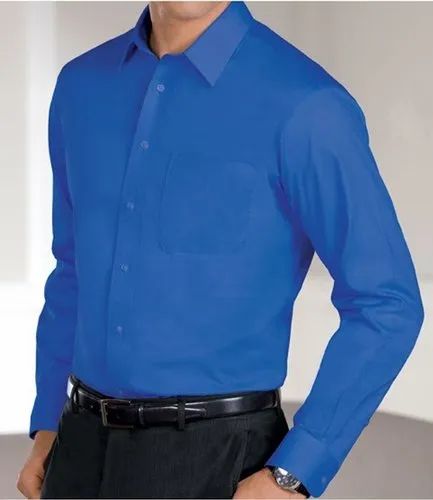 Blue Men Wrinkle Free Shirt, Size: Medium