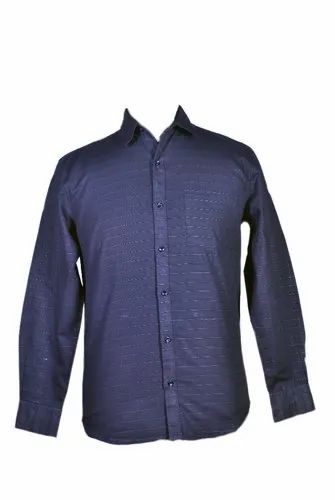 Collar Neck Long Sleeve Mens Printed Jacquard Shirts