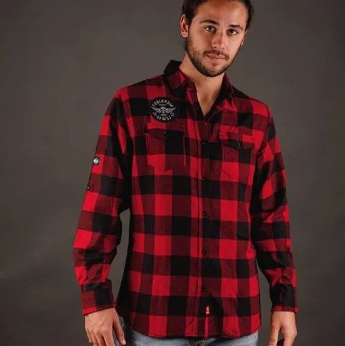 Men Woven Checked Shirt