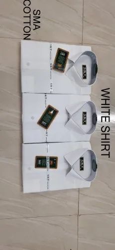 Men White Shirts, Cotton, Plain