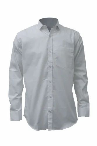 Saasha Garments White Plain Shirt For Men