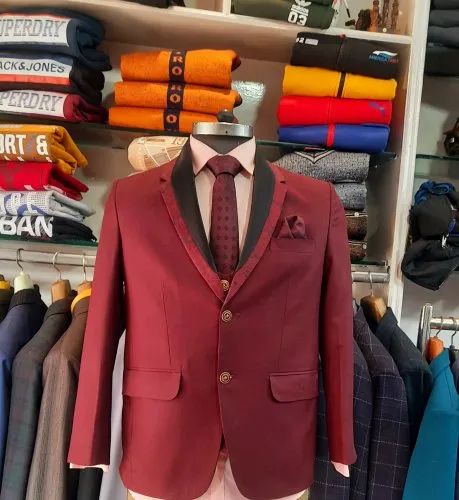 Maroon 3 piece Men'S Designer And Wedding Suit