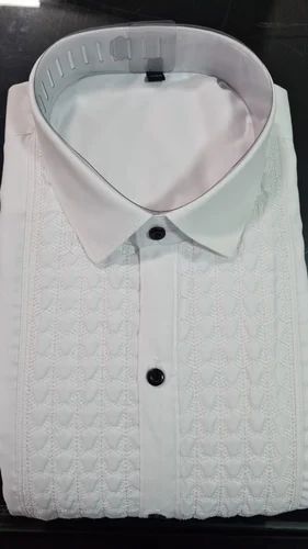 Poly Cotton Tuxedo Shirt, Full sleeves