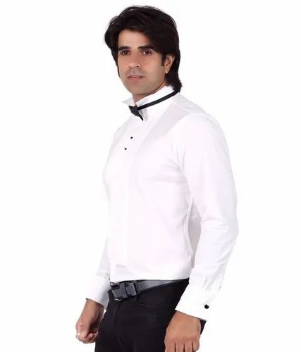 Super White Men Tuxedo Shirt