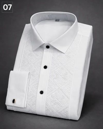 Men Tuxedo Shirt, Polyester Cotton