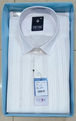 Pure Cotton Shirtonic Men Tuxedo Shirt, Plain
