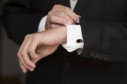 Silver And Brown Cufflinks Shirt