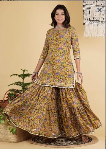 Gota Patti Cotton Sharara Suits