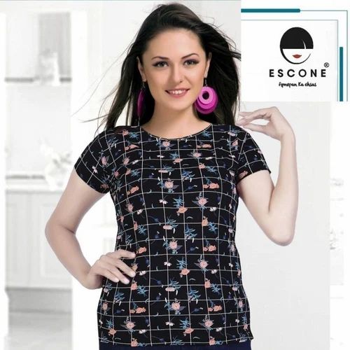 Half Sleeve 5049 - Ladies Printed T-Shirt, Casual Wear