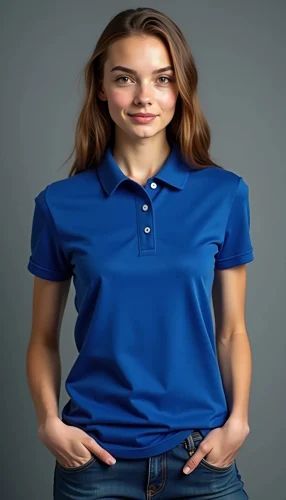 Half Sleeve Casual Wear Blue Women Polo T Shirt, Size: Large
