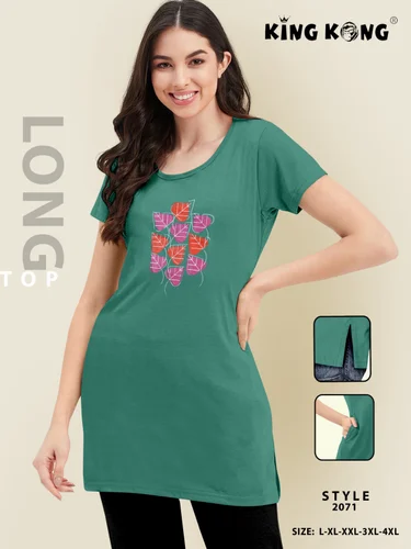 Half Sleeve Ladies Long T Shirt, Casual Wear