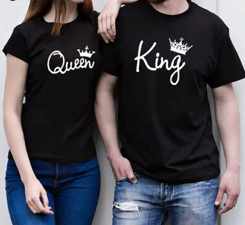 Casual Wear Printed Couple T Shirt