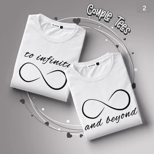 Half Sleeve Couple T Shirts, Daily Wear