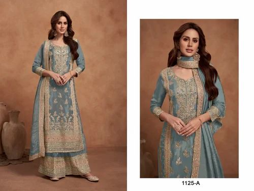 Heavy PV Vichitra Gulkayra designer nazia salwar kameez exporter online, Embroidery