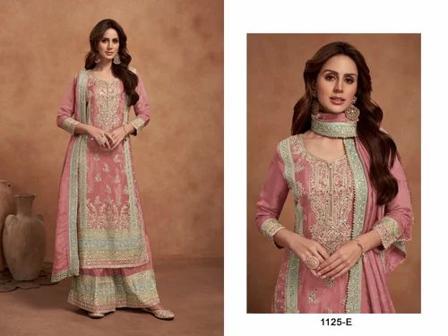 Designer Nazia Salwar Kameez, Silk, Semi Stitched