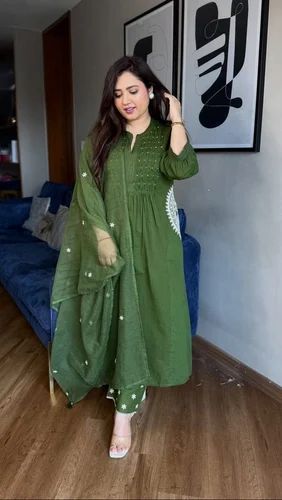 Printed And Work Designer Suits Pure Cotton, Readymade, Anarkali Suit