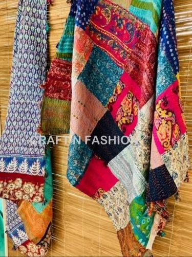 Silk Kantha Patch Work Scarves