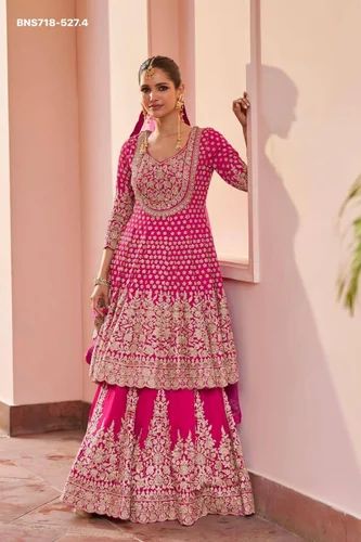 Gorgeous Looking Premium Collection Georgette with Embroidery & Hand Work Skirt-Top & Dupatta Set