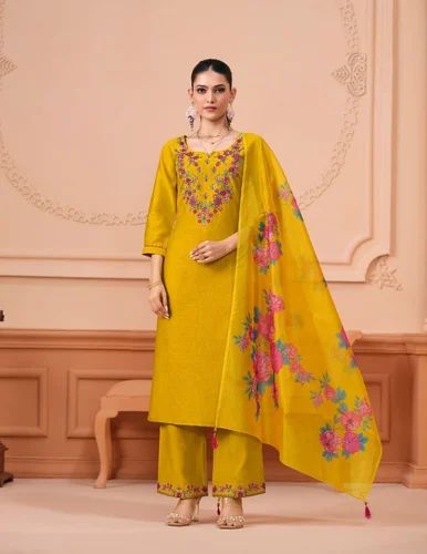 Viscose Kurti Pant & Dupatta Jarkand And Embroidery Work