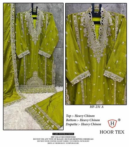 Embroidered Party Wear Chinon With Embroidery Work Salwar Suit