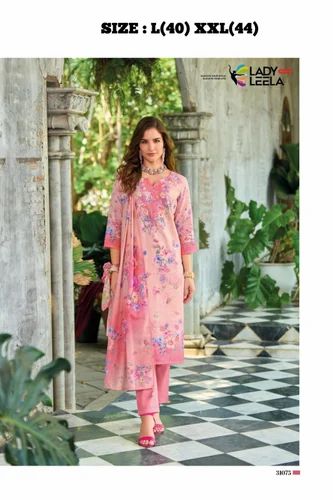 New Arrival Linen With Hand Work Kurti Pand And Dupatta
