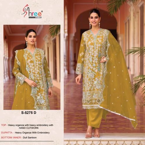 Hot Selling Organza With Hand Work And Cut Work Salwar Suit, Semi Stitched, Work: Embroidered