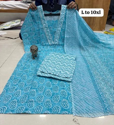 Latest Pure Cotton Kurti With Dupatta, Printed
