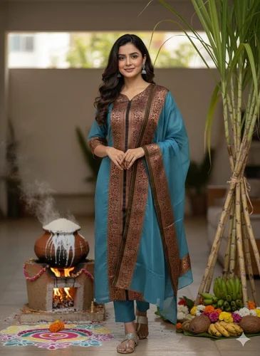 Foil Print Cotton Designer Kurti