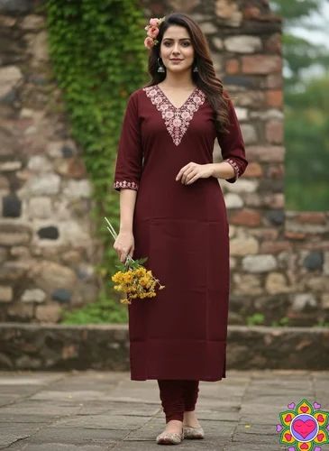 Cotton Latest New Design Kurtis, Embroidery