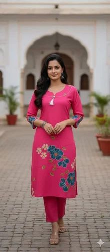 Rayon Ladies Printed Kurtis, Straight