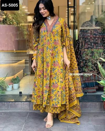 Stitched Latest New Designer Suits Plazo, Rayon