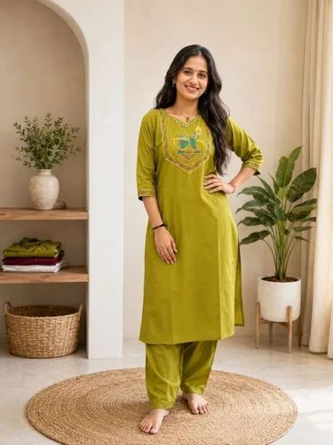 Designer Ladies Cotton Suits, Straight Suit, Readymade