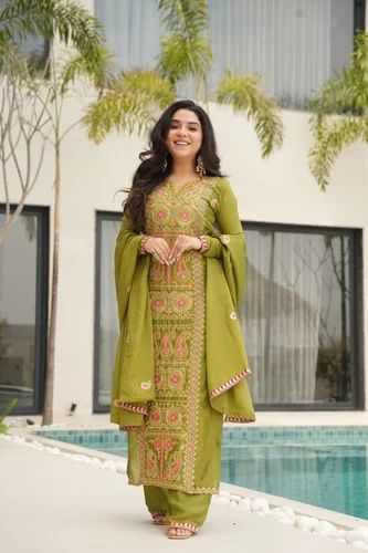 Chinnon Latest New Designer Ladies Suit, Readymade, Work: Embroidery
