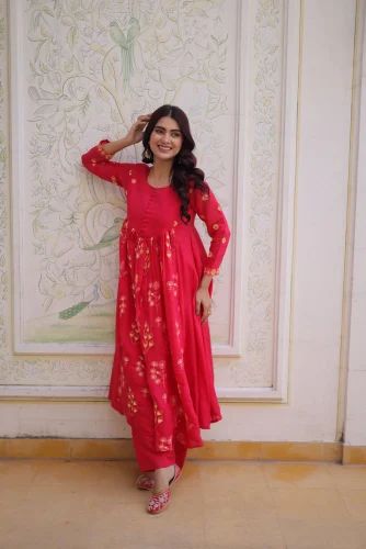 Anarkali Ladies Designer Chanderi Suit