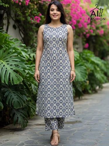 Ladies Cotton Designer Suits, Straight Suit, Readymade