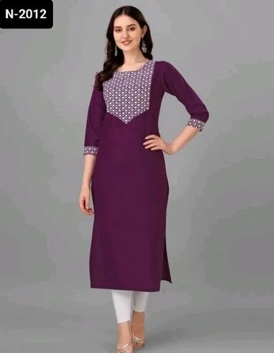 Cotton Latest New Design Kurtis, Embroidered