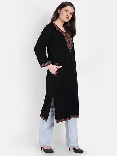 Woollen Kashmiri Phiran Kurta with Sozni Embroidery