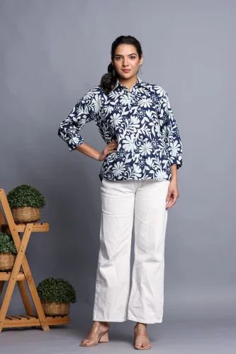 Dark Blue High Low Shirt