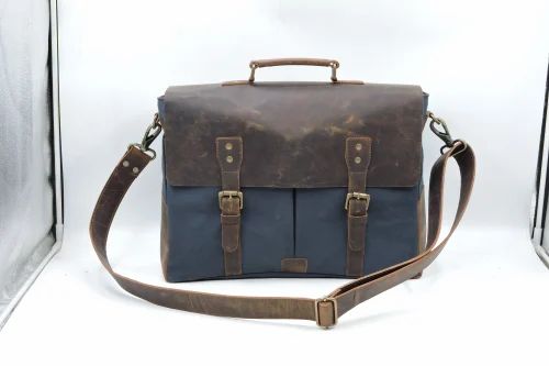 Canvas Leather Shoulder Bag