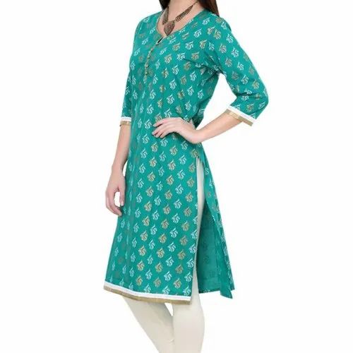 Cotton Latest Long Chikan Kurtis