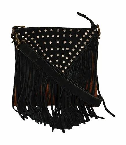 Leather Fringe Bag, Size: 2-4 Liter
