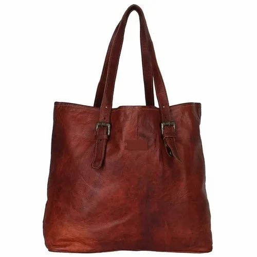 Brown Female Vintage Design Leather Shoulder Bag