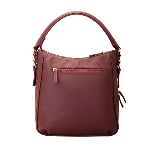 Yelloe Hobo Bag With Botton Zipper In Maroon