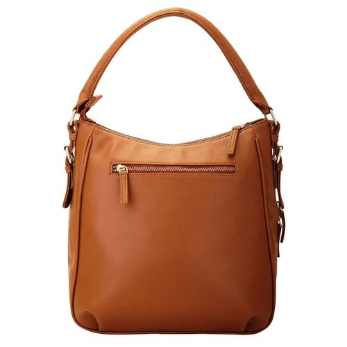 Yelloe Hobo Bag with Bottom Zipper In Tan