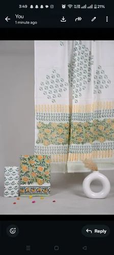 Unstitched Hand Block Printed Suit, Cotton