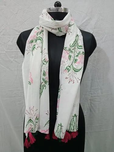 Cotton Hand Block Printed Stole (160cm x 40cm) for Casual Wear