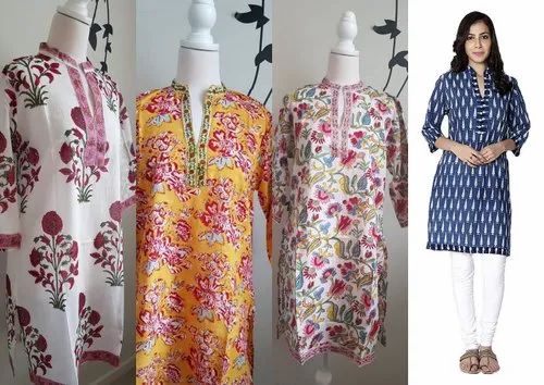 Regular Full Sleeve Ladies Kurti, Size: Medium